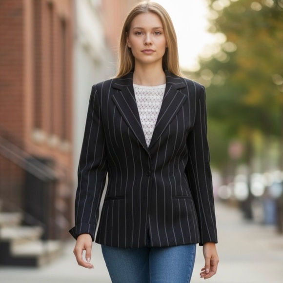 Anne Klein Jackets & Blazers - Anne Klein Suit | Women’s Black Pinstripe Blazer ~ Size 8 ~ NWT